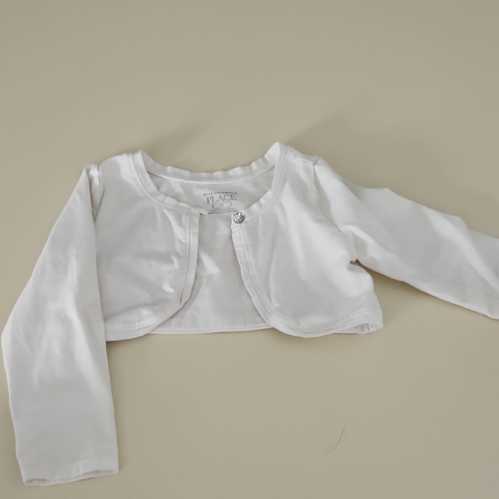 The Children's Place White Buttoned Bolero